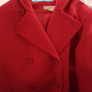 Red womens  wool blend coat xl